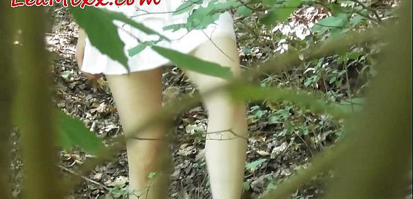  Horny girl caught in forest and forced